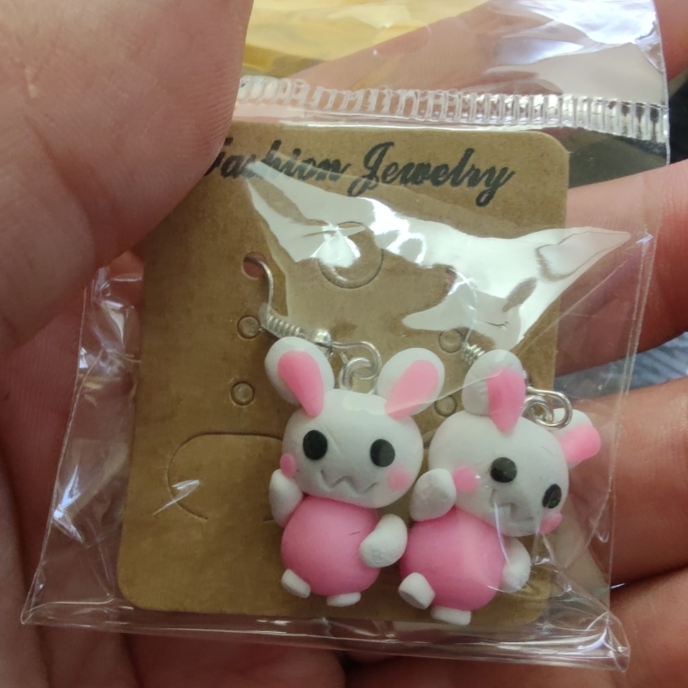 Pink Bunny earrings
